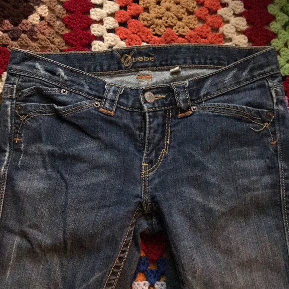 BEBE DENIM MID WASH BOOTCUT JEANS - Picture 2 of 7